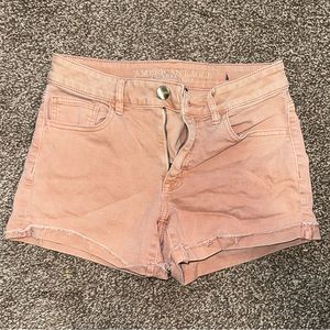 Stretchy pink/salmon jean shorts